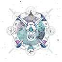 Zodiac constellations of Gemini and Taurus intertwined tattoo design idea