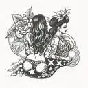 A creative design combining the themes of communism and pretty girls with big butts in a unique and artistic way tattoo design idea