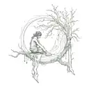 loneliness tattoo design idea