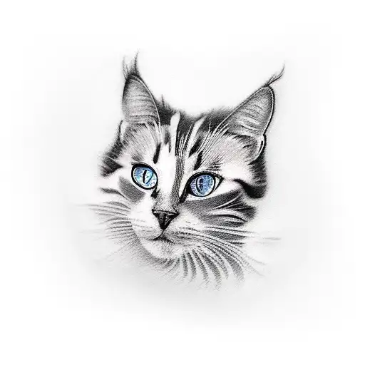 calico cat tattoo design idea