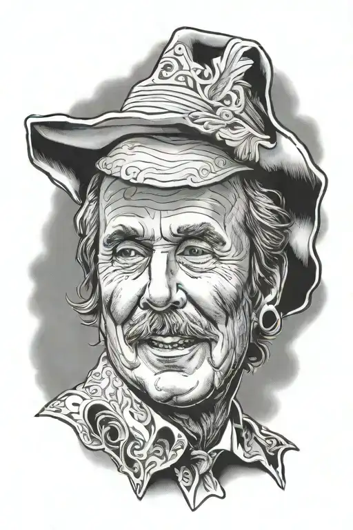 Tall handsome stranger marty robbins tattoo design idea