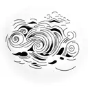 Picasso Ocean Waves, Clouds tattoo design idea