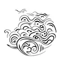 Picasso Ocean Waves, Clouds tattoo design idea