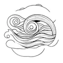 Picasso Ocean Waves, Clouds tattoo design idea