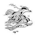 Picasso Ocean Waves, Clouds tattoo design idea