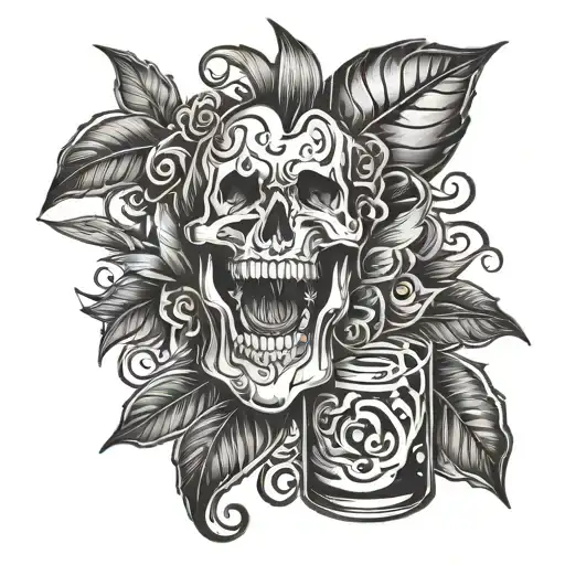 Alcohol tattoo design idea
