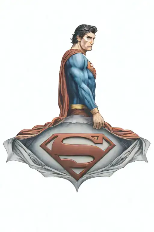 Superman logo only no body or head tattoo design idea