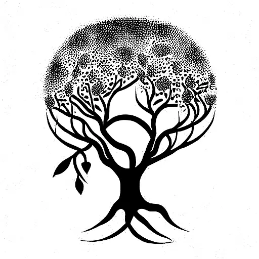 pomegranate tree tree of life tattoo design idea