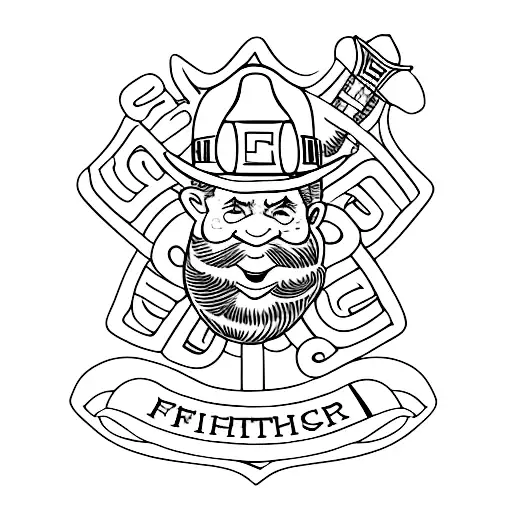 Fighting Irish leprechaun wearing firefighter gear tattoo design idea