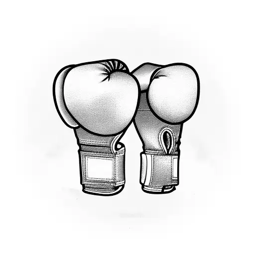 Boxing gloves with a Boston cityscape tattoo design idea