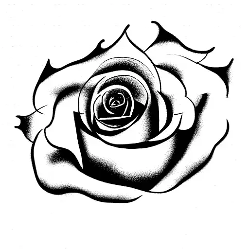 Rose with Del Rosario name tattoo design idea
