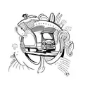 bus tattoo design idea