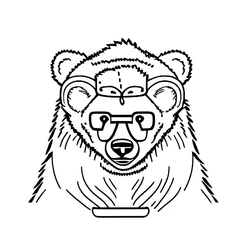 Bear holding beer tattoo design idea