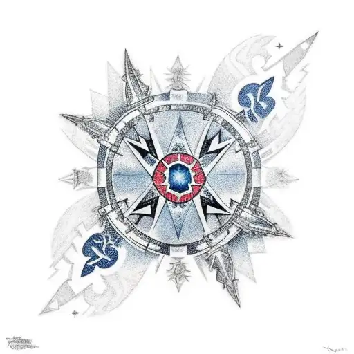 southern cross constellation and zodiac knight and winter tattoo design idea