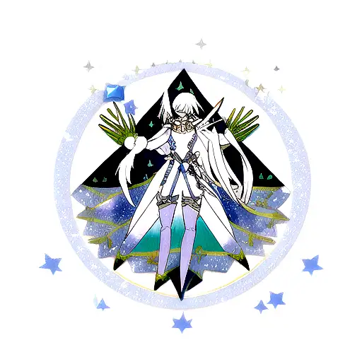 southern cross constellation and zodiac knight and winter tattoo design idea