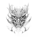 demon mask japan tattoo design idea