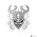 demon mask japan tattoo design idea