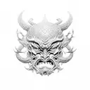 demon mask japan tattoo design idea