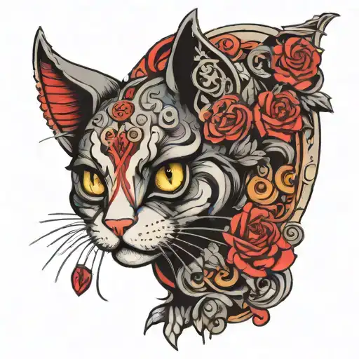 treashire cat from alice madness returns tattoo design idea
