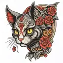 treashire cat from alice madness returns tattoo design idea