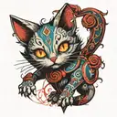 treashire cat from alice madness returns tattoo design idea