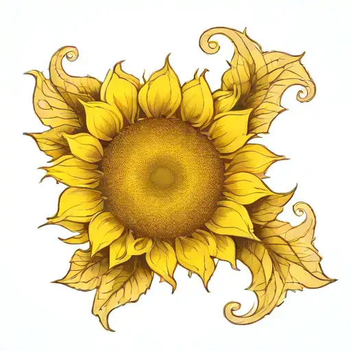 single sunflower tattoo design idea