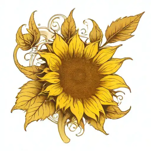 single sunflower tattoo design idea