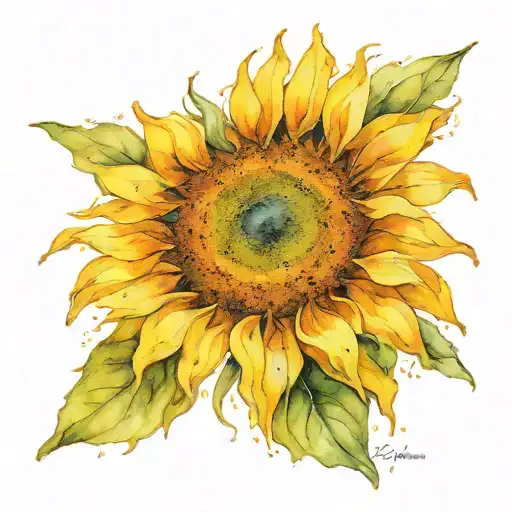 single sunflower tattoo design idea
