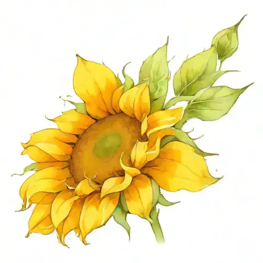 single sunflower tattoo design idea