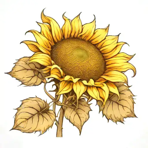single sunflower tattoo design idea