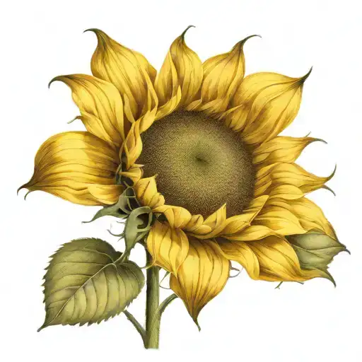 single sunflower tattoo design idea