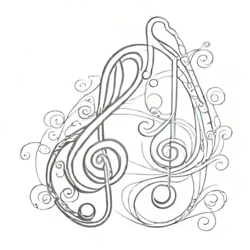 treble clef and bass clef merge tattoo design idea