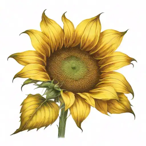 single sunflower tattoo design idea