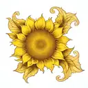single sunflower tattoo design idea