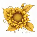 single sunflower tattoo design idea