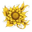 single sunflower tattoo design idea