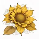 single sunflower tattoo design idea