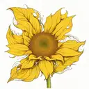 single sunflower tattoo design idea