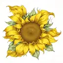 single sunflower tattoo design idea