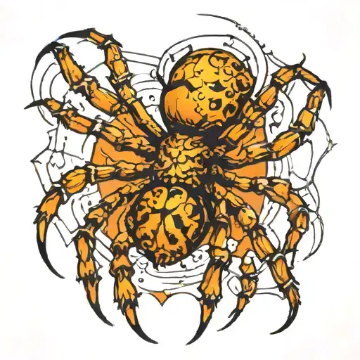 spider stuck in amber tattoo design idea