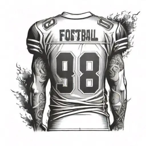 back of American football jersey  tattoo design idea
