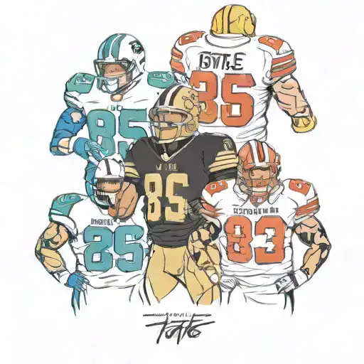 KITTLE (85) McCaffrey (23) Rice (80) 3 different back of jerseys  tattoo design idea