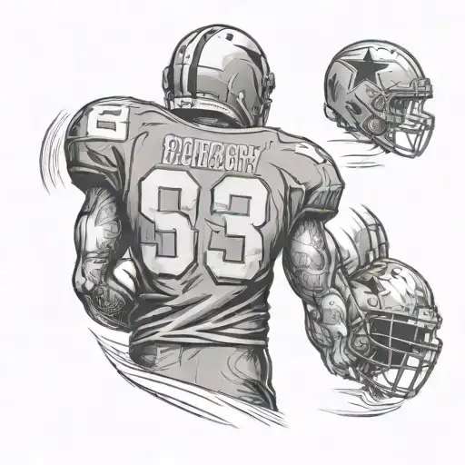 back of American football jersey  tattoo design idea
