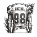 back of American football jersey  tattoo design idea