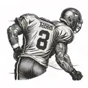 back of American football jersey  tattoo design idea