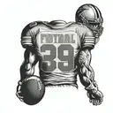 back of American football jersey  tattoo design idea