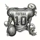 back of American football jersey  tattoo design idea
