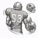 back of American football jersey  tattoo design idea