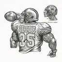 back of American football jersey  tattoo design idea