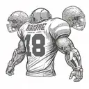 back of American football jersey  tattoo design idea
